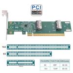Xiwai 16x PCIE5.0 PCI-Express to Dual MCIO 8i SFF-TA-1016 VROC Mini Cool Edge IO Virtual RAID Adapter for Mainboard SSD Graphics Card