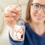 10 Pcs Acrylic Photo Keychain Picture Frame Keychain Double Sided Blank Personalised Photo Key Fob Holder with Split Ring Rectangle DIY Picture Frames for Insert Photoes Women Men Festival Gifts