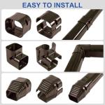 KuriProtect 3"W 10Ft Decorative PVC Line Set Cover Kit for Mini Split Lineset Cover Kit for Air Conditioner & Heat Pump (Brown)