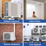 KuriProtect 3"W 10Ft Decorative PVC Line Set Cover Kit for Mini Split Lineset Cover Kit for Air Conditioner & Heat Pump (Brown)