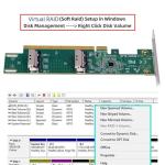 Xiwai 16x PCIE5.0 PCI-Express to Dual MCIO 8i SFF-TA-1016 VROC Mini Cool Edge IO Virtual RAID Adapter for Mainboard SSD Graphics Card