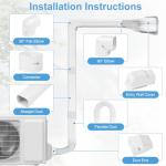 Mini Split Line Set Cover: 3 Inch 13Ft DIY Decorative Outdoor PVC Tubing Cover Kit for Mini Split, Air Conditioner, Central AC and Heat Pumps