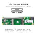 cablecc 2 Port 74Pin PCI-E 16X to PCI-E 5.0 MCIO 8i SFF-TA-1016 Adapter Mini Cool Edge IO Female PCI Expansion Card Adapter with 6Pin GPU Power Port for Expansion Graphics