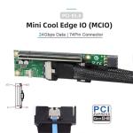 cablecc 2 Port 74Pin PCI-E 16X to PCI-E 5.0 MCIO 8i SFF-TA-1016 Adapter Mini Cool Edge IO Female PCI Expansion Card Adapter with 6Pin GPU Power Port for Expansion Graphics