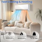 9000 BTU Ductless Mini Split AC/Heat Pump