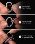 Titanium Mini Key Chain Rings with Steel Split Rings