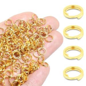 300 PCS Gold Tiny Split Rings for Jewelry Making