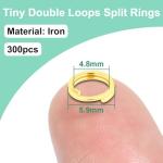 300 PCS Gold Tiny Split Rings for Jewelry Making
