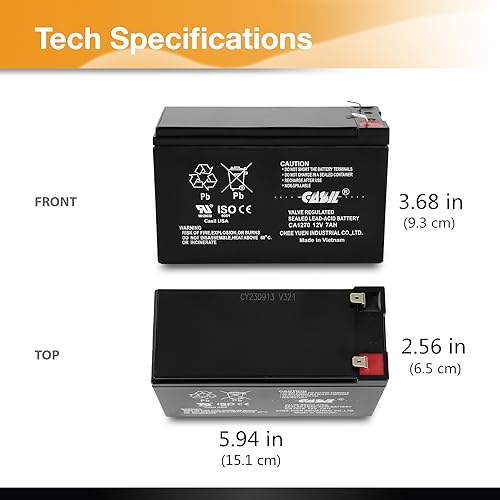 Casil 12V 7Ah Electric Scooter Battery 2-Pack