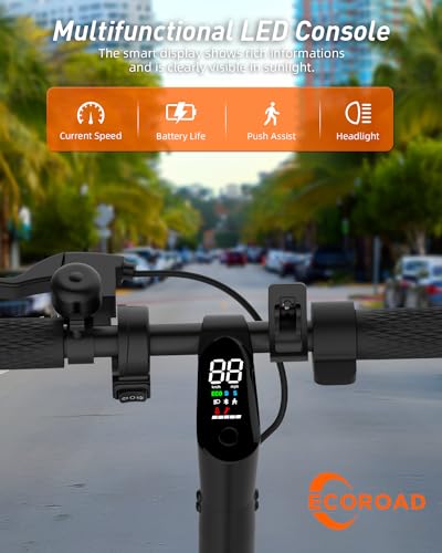 ECOROAD EC6 Electric Scooter, 350W Motor, 19 MPH