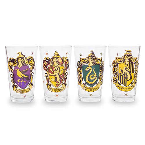 Hogwarts House Crests Pint Glasses - Set of 4