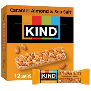 KIND Caramel Almond & Sea Salt Nut Bars 12 Count