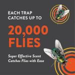 Outdoor Fly Trap 2-Pack with Dissolvable Non-Toxic Bait