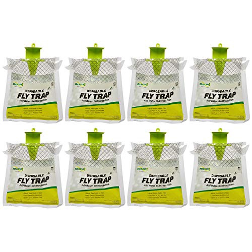 8-Pack Outdoor Disposable Hanging Fly Traps by RESCUE!