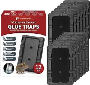 LULUCATCH 12 Pack Sticky Mouse & Insect Traps