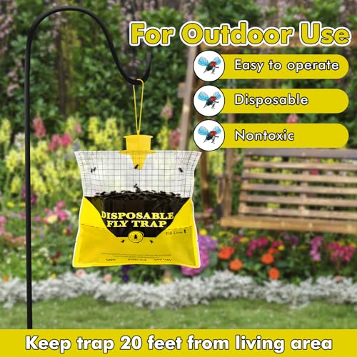 Outdoor Hanging Fly Traps with Natural Pre-Baited Design