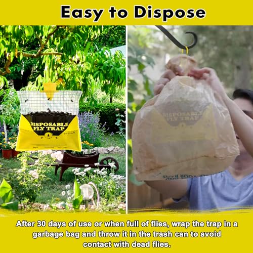 Outdoor Hanging Fly Traps with Natural Pre-Baited Design