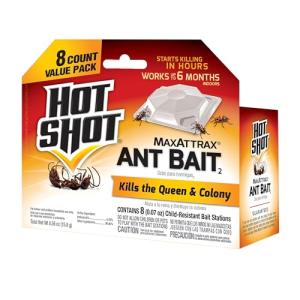 Hot Shot MaxAttrax Ant Bait - 8 Child-Safe Stations