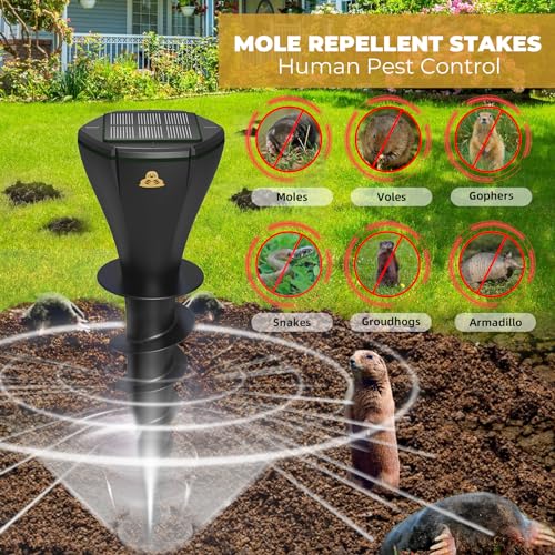 8 Pack Solar Powered Ultrasonic Pest Repellent Stakes
