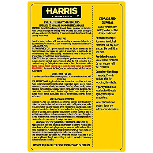Harris Roach Tablets - Boric Acid Killer with Lure