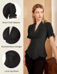 Victorian Black Puff Sleeve Dressy Top
