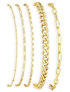 Trendy 14K Gold Plated Stackable Bracelet Set
