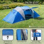 Trail Hartland 4 Man 2 Room Tent With Living Area and Awning, 3000mm Waterproof Rating, Tunnel Tent with Dark Zone Bedroom Technology, Family Camping, Bag Included (420cm x 210cm x 140/115cm)