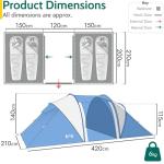 Trail Hartland 4 Man 2 Room Tent With Living Area and Awning, 3000mm Waterproof Rating, Tunnel Tent with Dark Zone Bedroom Technology, Family Camping, Bag Included (420cm x 210cm x 140/115cm)