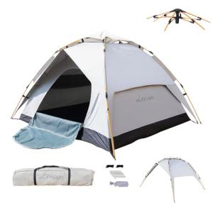 LEVSON Pop Up Tent 3 Man Waterproof Camping Tent with Screened Porch, 3 Person Dome Tent, 4 Season Outdoor Camping Tents Easy Setup for Backpacking & Hiking