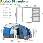 Trail Shilstone 5 Man Tent, Large Family Camping Tunnel Tent, 5000mm Waterproof, Dark Zone Bedroom, Living Area, Standing Height, Front Awning, Cable Access, Bag (L515cm x W330cm x H200cm)