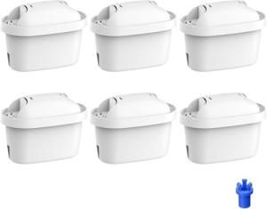 Waterdrop Water Filter Cartridges, Replacement for Brita® Maxtra+® Plus, Maxtra Pro® All-in-1, Compatible with Brita® Marella® Jug and Kettle, Reduce PFAS, PFOA/PFOS, TÜV SÜD, NSF Certified (6)