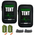 Frelaxy Extra-Thick Emergency Tent, Compact Survival Tent with Whistle, Upgraded Paracord, Storage Pouch, and EVA Case, 2 Person Emergency Shelter for Backpacking, Hiking (Army Green - 2 Pack)