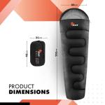 azark Premium Single Sleeping Bag, 350GSM, Lightweight and Waterproof, 4 Seasons of Camping, Hiking and Outdoors, Sleeping bag for Adults & Kids (Black)