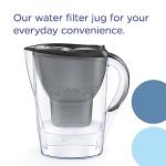 BRITA Marella Water Filter Jug Graphite (2.4L) Starter Pack incl. 3x MAXTRA PRO Pure Performance cartridge - fridge-fitting jug with digital LTI and Flip-Lid - now in sustainable Smart Box packaging