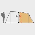 Eurohike Sendero Tent for Four People with Porch and Living Area, 4 Man, Easy to Pitch, Tunnel, Sewn In Groundsheet, Family Camping, Festivals, Wild Camping, Backpacking, 2000mm HH (Green)