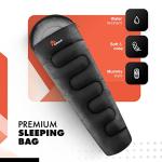 azark Premium Single Sleeping Bag, 350GSM, Lightweight and Waterproof, 4 Seasons of Camping, Hiking and Outdoors, Sleeping bag for Adults & Kids (Black)