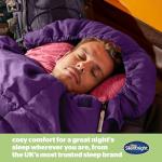 Silentnight Sleeping Bag for Adults - 3 Season Lightweight Soft Thick Cosy Warm Mummy Sleeping Bag for Spring Summer Camping Hiking Outdoor Travel for Warm and Cold Weather - Purple