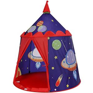 SONGMICS Prince Castle Play Tent for Boys Toddlers, Indoor and Outdoor Playhouse, Portable Pop Up Play Teepee with Carry Bag, Gift for Kids, EN71 Certified, Blue LPT01BU