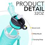 Gaiayhc Sports Water Bottle 1 L,Motivational Water Bottle with Time Marker and Straw,30oz Leakproof Design Water Bottle Sports,Hiking,Gym,Fitness,Outdoor,Cycling,School & Office