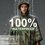 Waterproof Rain Cape Raincoat, Infreecs Rain Poncho for outdoor Camping Military cycling traveling, Hooded Rainwear with Emergency Grommet Corners for Shelter Use