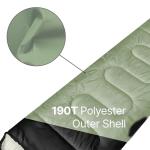 azark Premium Lightweight Sleeping Bag for Adults & Kids, 400 GSM, 4 Season Waterproof Sleeping Bag, Comfortable & Portable, Machine Washable, Camping & Hiking Essential (Black/Green)