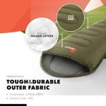 azark Premium Single Sleeping Bag, 350GSM, Lightweight and Waterproof, 4 Seasons of Camping, Hiking and Outdoors, Sleeping bag for Adults & Kids (Green)