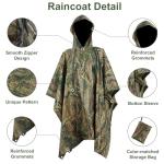 Waterproof Rain Cape Raincoat, Infreecs Rain Poncho for outdoor Camping Military cycling traveling, Hooded Rainwear with Emergency Grommet Corners for Shelter Use
