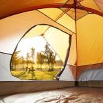 Amazon Basics Dome Camping Tent with Rainfly and Carry Bag, 3-Season Easy Set-Up Tent, 2 Person, Orange And Grey