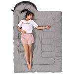 Sleeping Bag 3 Seasons (Summer, Spring, Fall) Warm & Cool Weather - Lightweight,Waterproof Indoor & Outdoor Use for Kids, Teens & Adults for Camping Hiking, Backpacking and Survival (Black Grey)