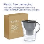 BRITA Marella Water Filter Jug Graphite (2.4L) Starter Pack incl. 3x MAXTRA PRO Pure Performance cartridge - fridge-fitting jug with digital LTI and Flip-Lid - now in sustainable Smart Box packaging