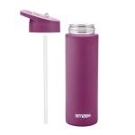 Smash Stainless Steel Water Bottle with Flip Top Lid and Straw - Mulberry 750ml