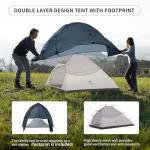 Naturehike Cloud-Up 2 Upgrade Camping Tent 2 Person 3-4 Season Lightweight Backpacking Tent (Navy 20D)