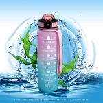 Gaiayhc Sports Water Bottle 1 L,Motivational Water Bottle with Time Marker and Straw,30oz Leakproof Design Water Bottle Sports,Hiking,Gym,Fitness,Outdoor,Cycling,School & Office
