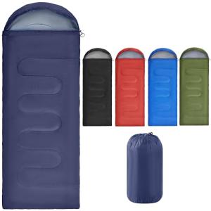 Yaheetech Sleeping Bags for Single Adults, 3 Season Envelope Lightweight Compact Ultralight Backpacking with Portable Carry Bag for Summer, Camping, Hiking & Travel, Indoor & Outdoor Use, Navy Blue